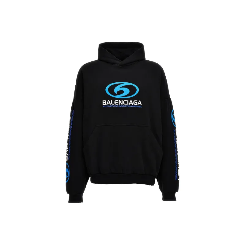 Balenciaga Logo Printed Distressed Hoodie-1