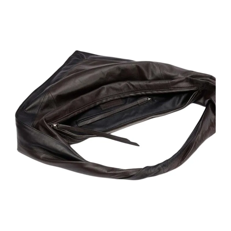 Lemaire Sheepskin Scarf Shoulder Bag Trumpets Women's Dark Chocolate-1