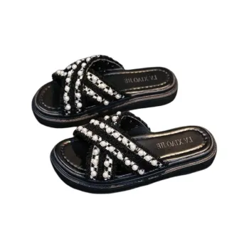 ALPLUME Home Slippers Black Ecru