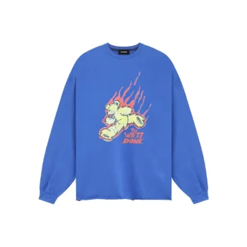 WE11DONE Long Sleeved T Shirts Unisex Blue