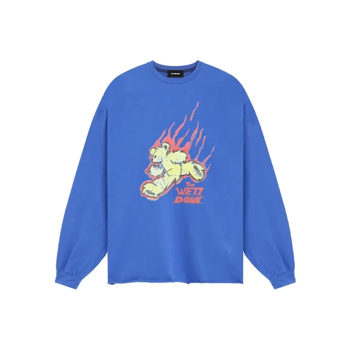 WE11DONE Long Sleeved T Shirts Unisex Blue-0