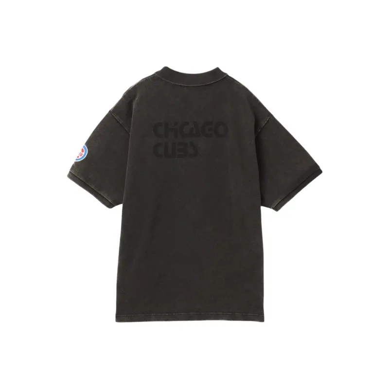 MLB Chicago Cubs PLEASURES SS25 Polo Shirt Unisex Charcoal Gray-1
