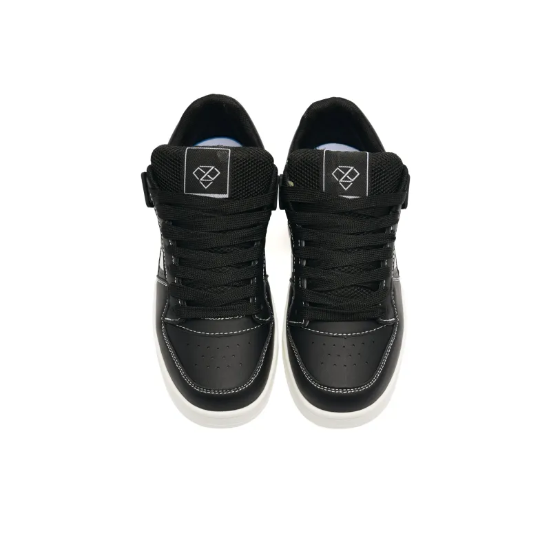 7 SEVFUN Wear resistant And Lightweight Low Top Skateboard Shoes Unisex Black-10