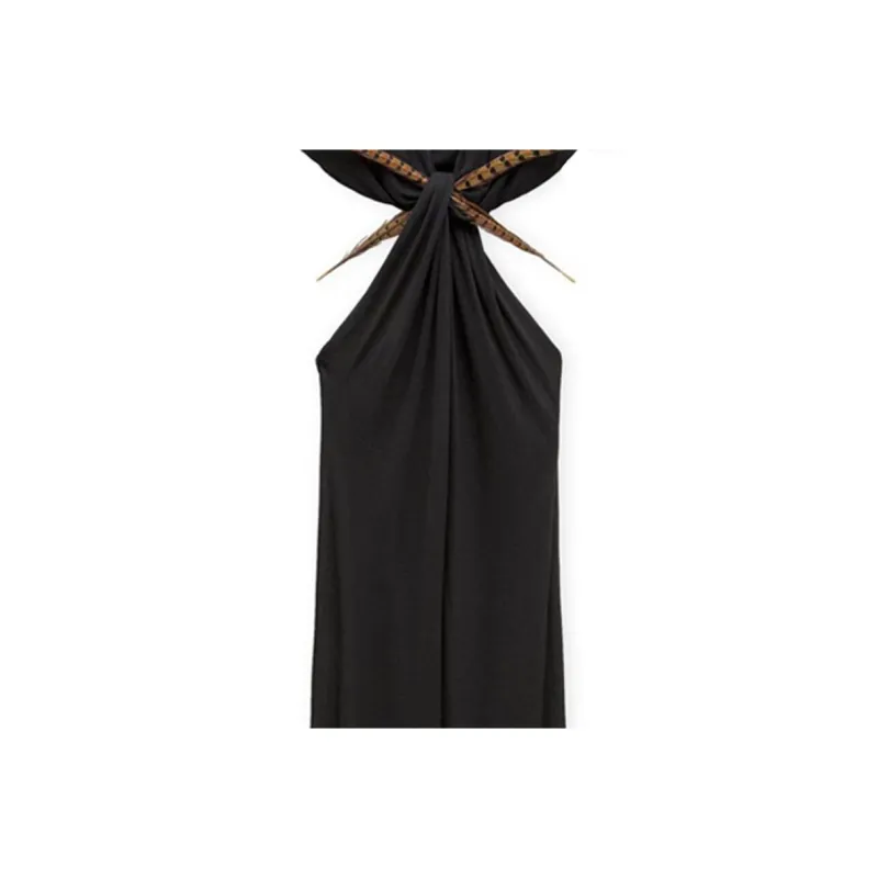 LOEWE SS25 Women's Pre Selection Collection Sleeveless Dress Women's Black-4