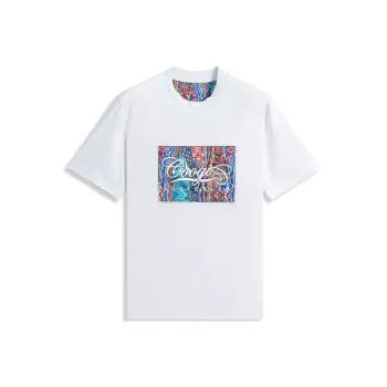 COOGI Gourd Pattern Letter Print Men's Plus Size Short-Sleeved T-Shirt Unisex Black White 6 Colors Cooling Craft