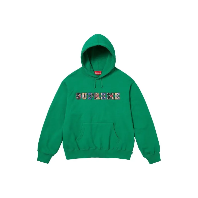 Supreme Collegiate Patchwork Leather Hooded Sweatshirt-3