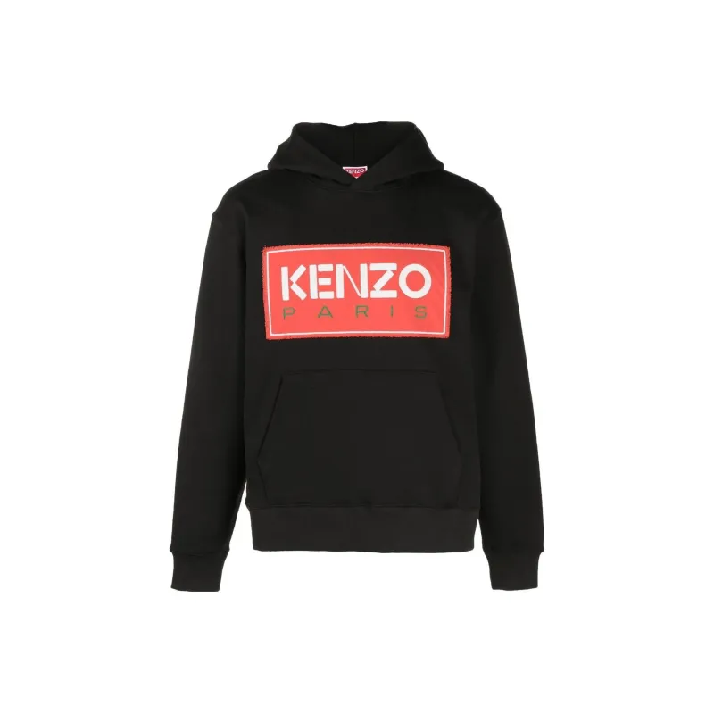 KENZO Logo Patch Long Sleeved Hoodie-0