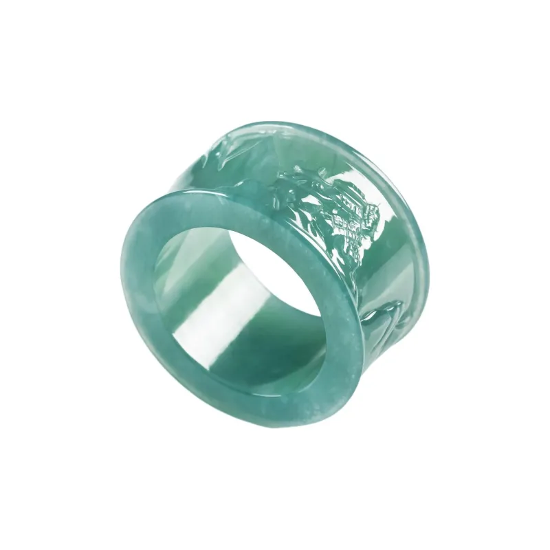 PUPAN Ice Glutinous Jadeite Rings Men's-0