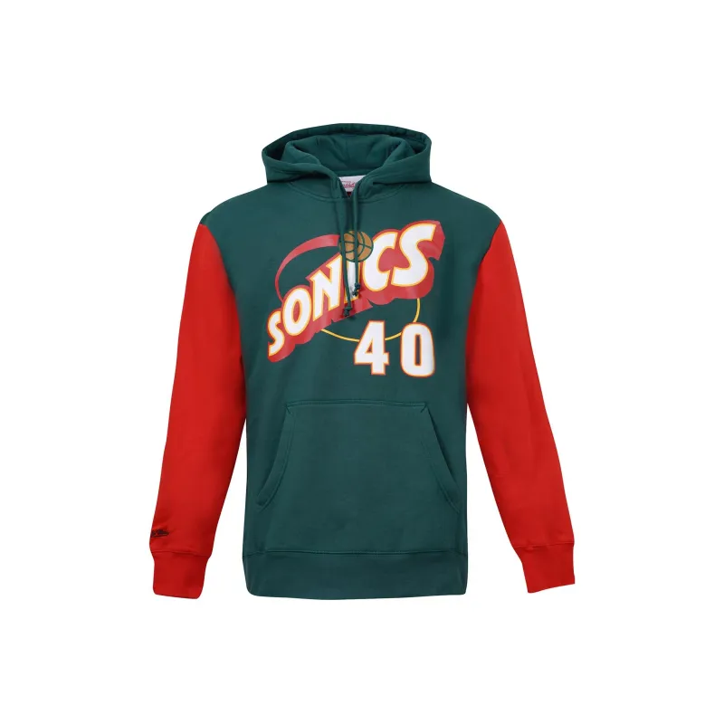 Mitchell Ness Sweatshirts Unisex Thunder Green Red-0