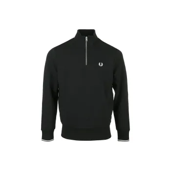 FRED PERRY Logo-embroidered Zip-up Jumper
