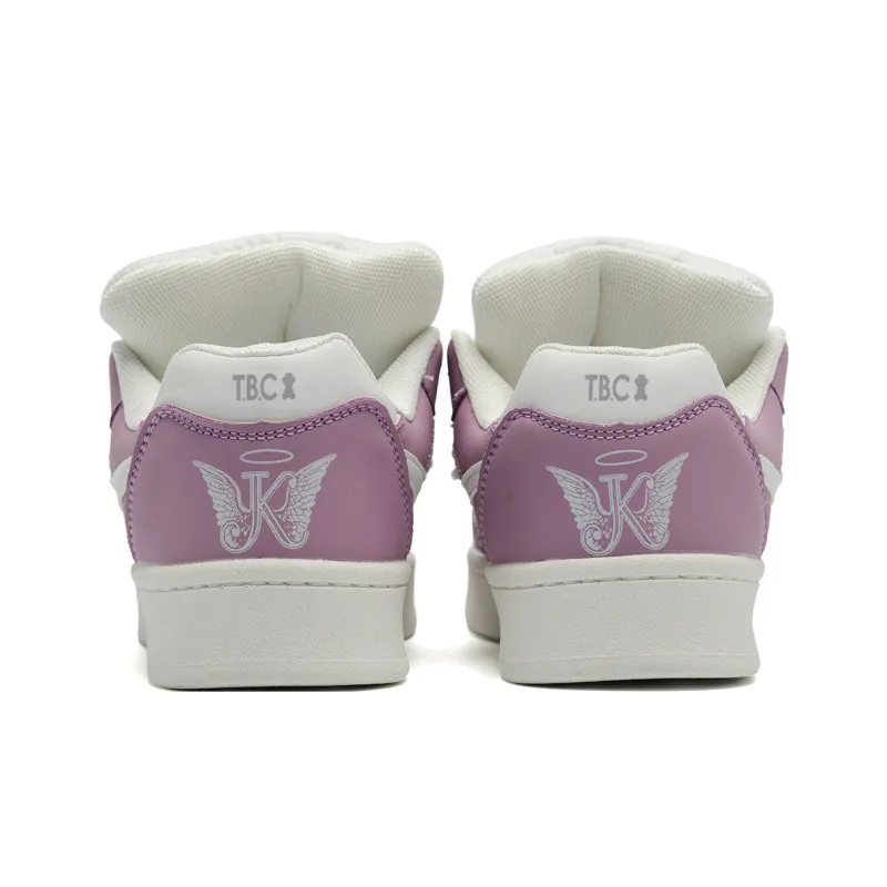 Teddy Bear Collection Coverage Slip Resistant And Abrasion Resistant Low Top Skateboard Shoes Unisex Fragrant Purple-5