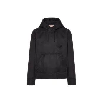 Valentino Stud Detailed Drawstring Hoodie