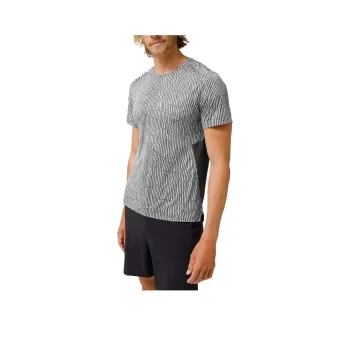 Lululemon Fast And Free T-Shirt Men's Linen Feather Gray Graphite Gray / Graphite Gray