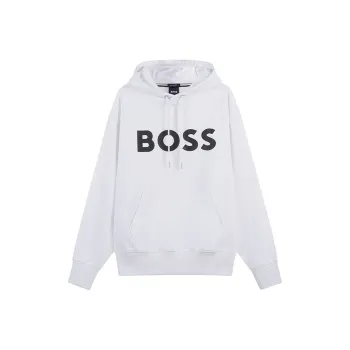 HUGO BOSS Logo Printed Drawstring Hoodie