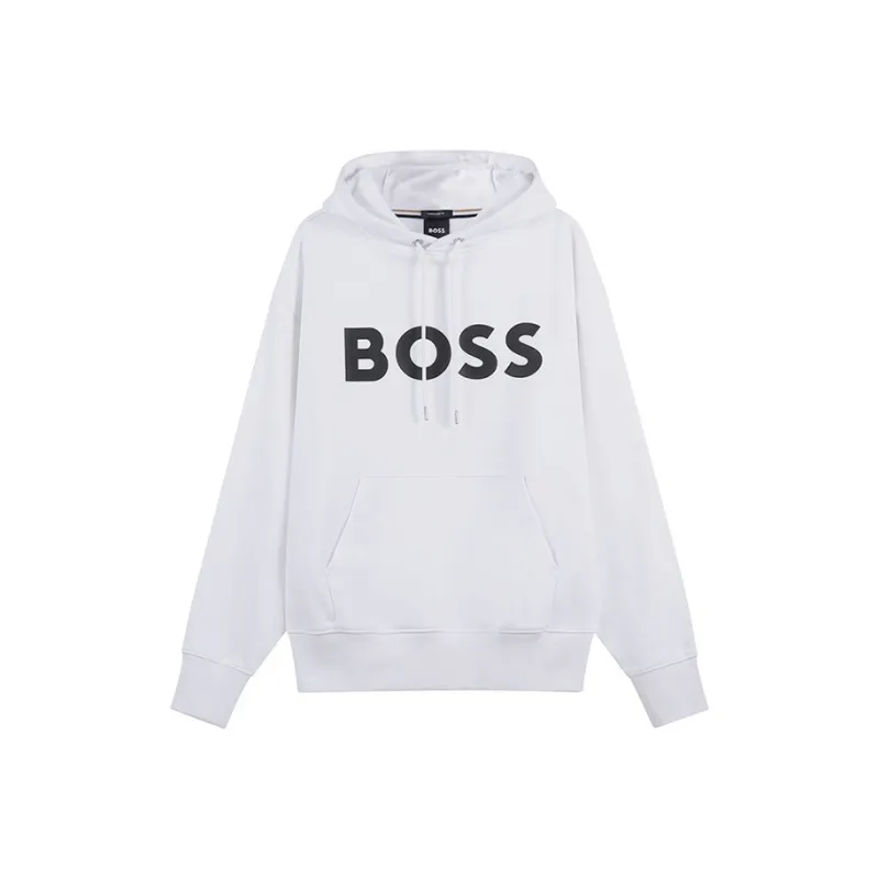 HUGO BOSS Logo Printed Drawstring Hoodie-0