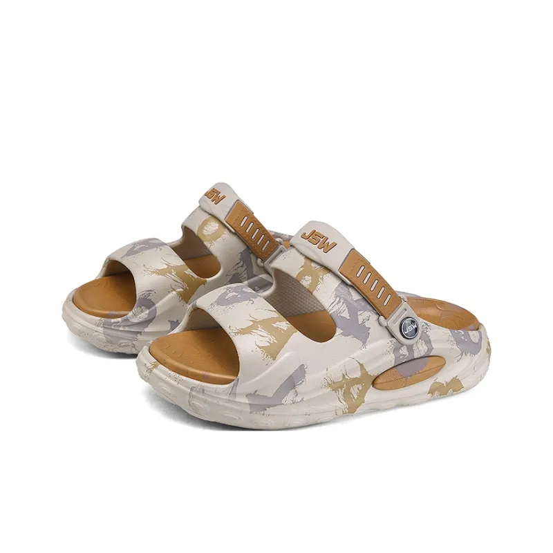 JEANSWEST The Unique Graffiti Niche Design Sense Of The National Tide Beach Sandals Men's-10