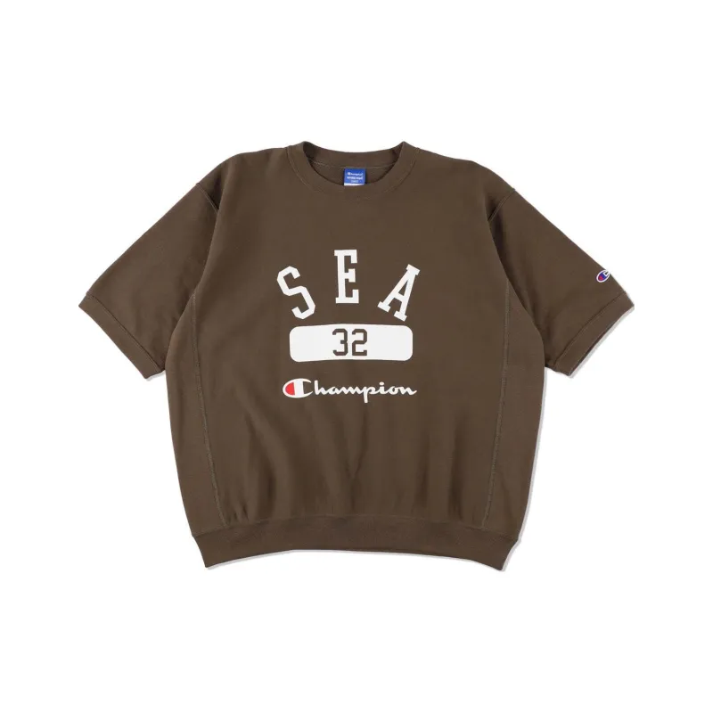 Wind And Sea X Champion WIND AND SEA Co-branded Edition T-Shirts Unisex Brown-0