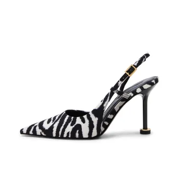 CHARLES&KEITH Small Ck One Strap Sandals 9cm Women's Black/White