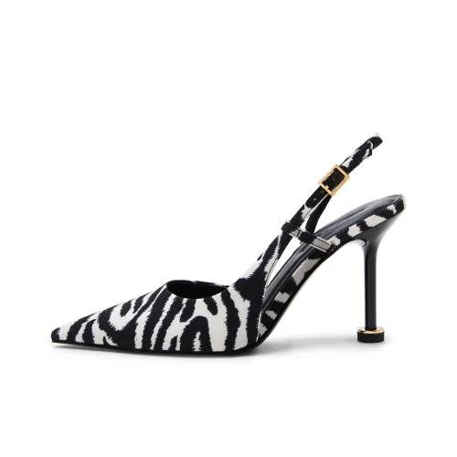 CHARLES&KEITH Small Ck One Strap Sandals 9cm Women's Black/White