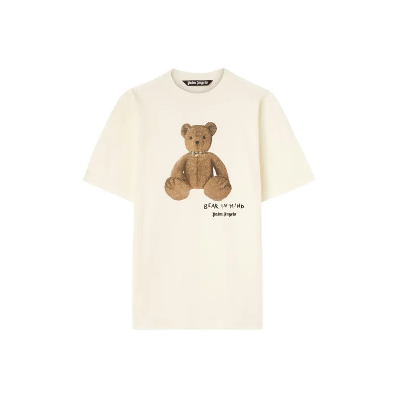 PALM ANGELS Bear In Mind Bear Printed Crewneck T Shirt-0