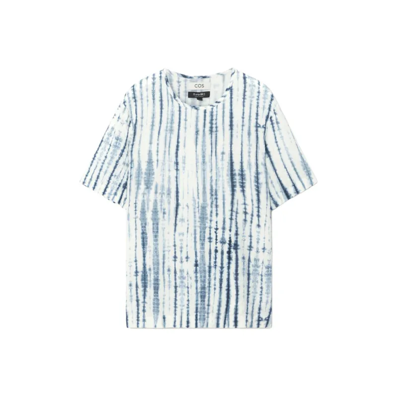 COS x TABATA SHIBORI T-Shirt Men's White/Blue-0