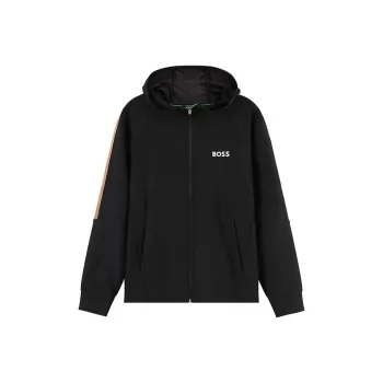 HUGO BOSS Logo Printed Zipped Hoodie