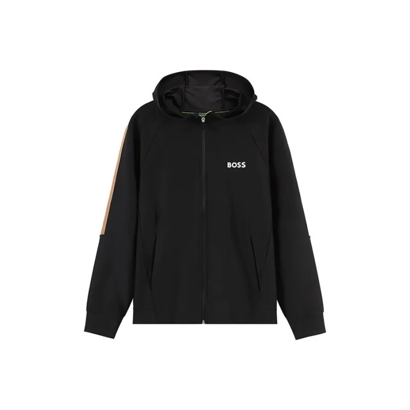 HUGO BOSS Logo Printed Zipped Hoodie-0