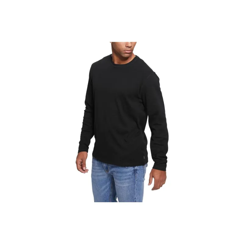 GUESS Skyler Long-Sleeve Tee Sweatshirt Men's Black-0