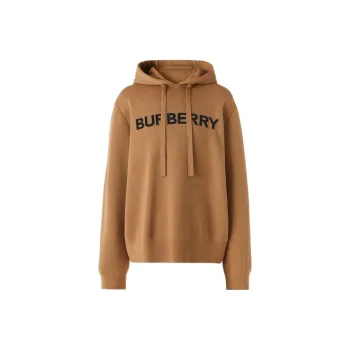 Burberry Logo Intarsia Wool cotton Oversized Hoodie