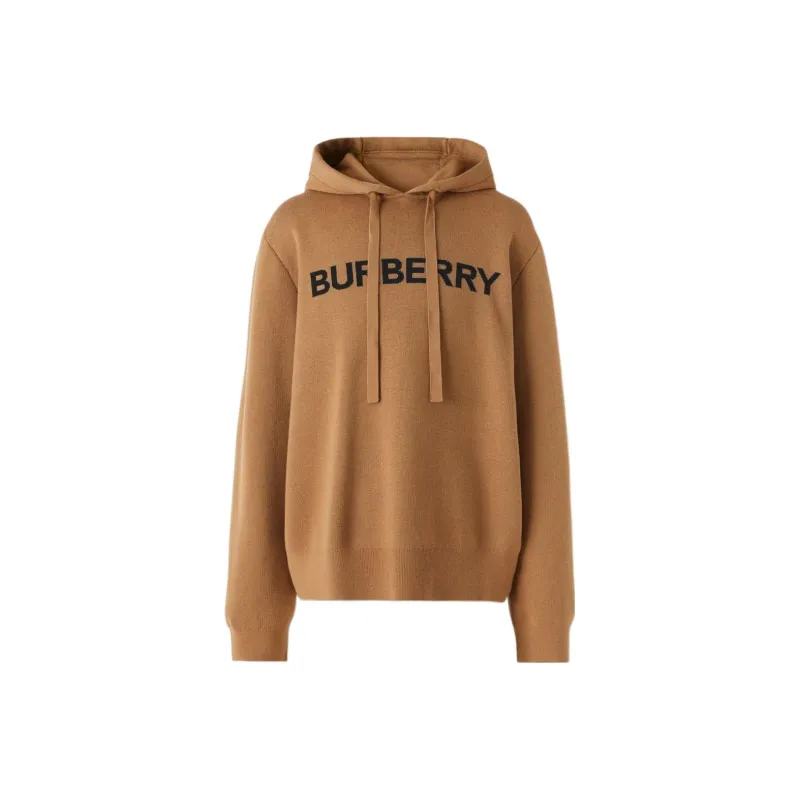 Burberry Logo Intarsia Wool cotton Oversized Hoodie-0