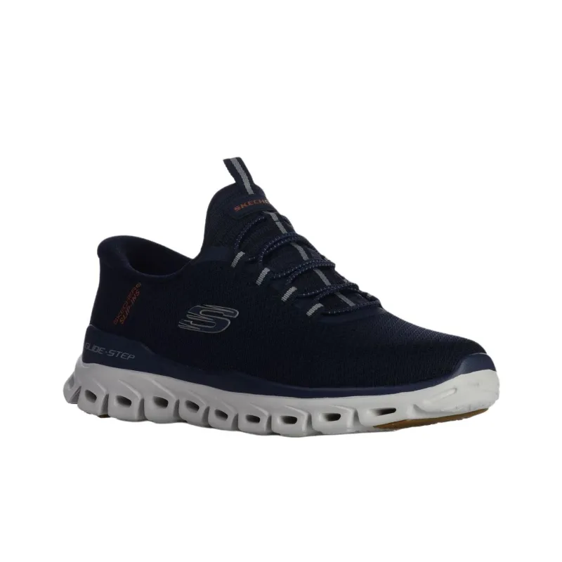 Skechers Glide Step Collection Anti Slip Wear Resistant Low Top Casual Shoes Men's Dark Blue-2