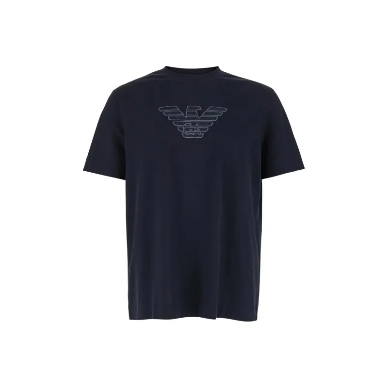 EMPORIO ARMANI Logo Embroidered Crewneck T Shirt-0
