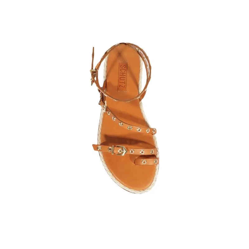 Schutz Annete One Strap Sandals Women's Brown-4