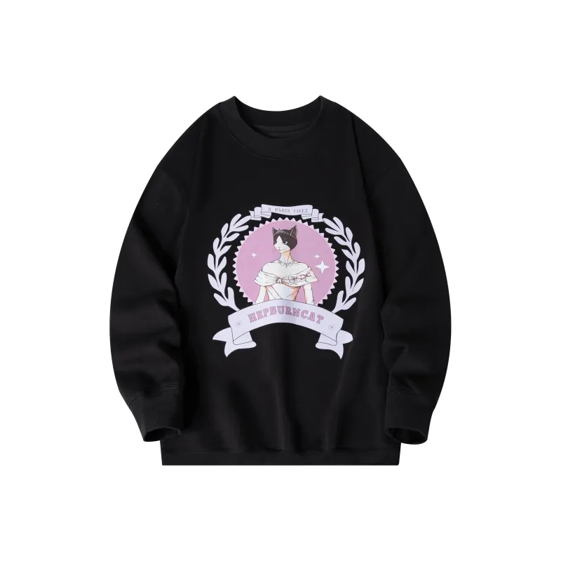 Hepburn Cat Sweatshirts Unisex-7