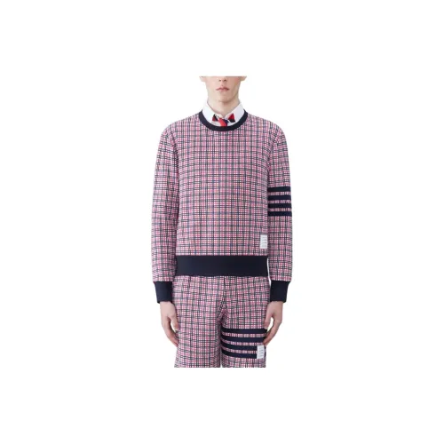 THOM BROWNE Check Jacquard 4 Bar Sweatshirt