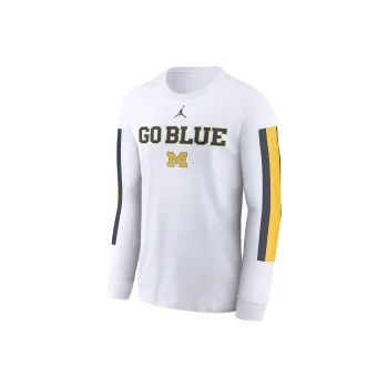 JORDAN Michigan Wolverines Local Spirit Slogan Men's JORDAN College Long Sleeve T Shirt