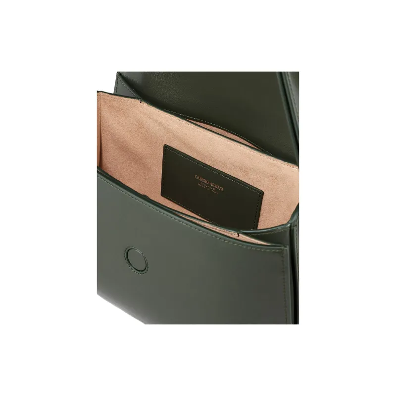 AMANI La Prima Cow Leather Portable Crossbody Bag Shoulder Bag Large Size Women's Green-3