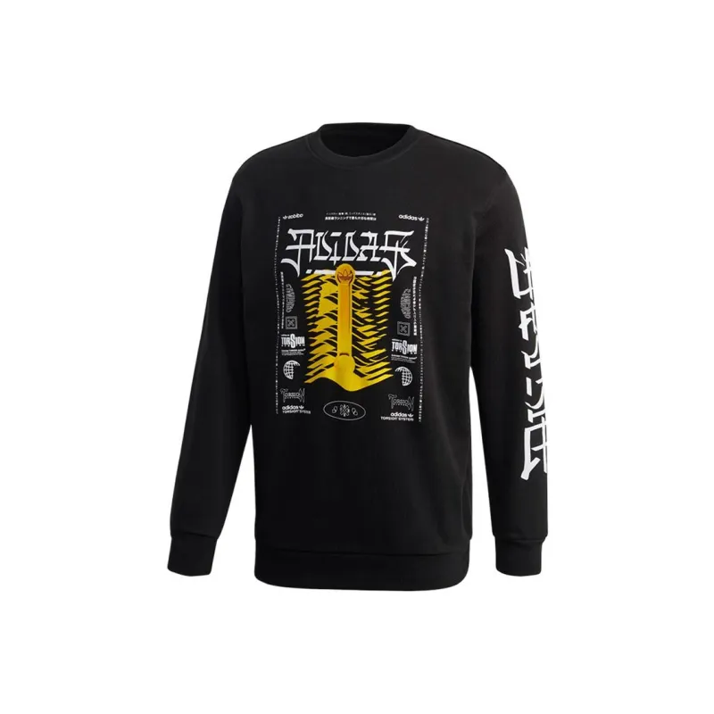 Adidas Originals TORSION TREFOIL CREW Sweatshirts Men Black-0