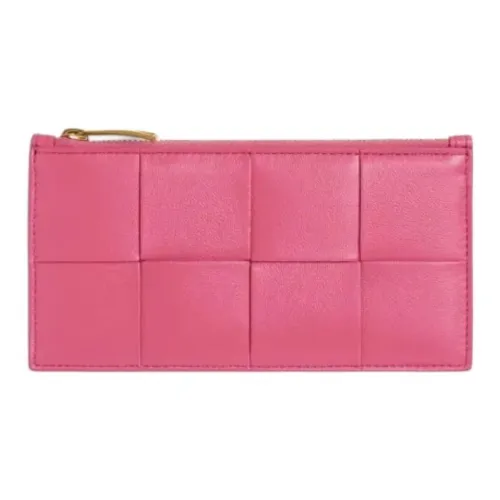 Bottega Veneta Sheepskin Card Holder Women's Pink