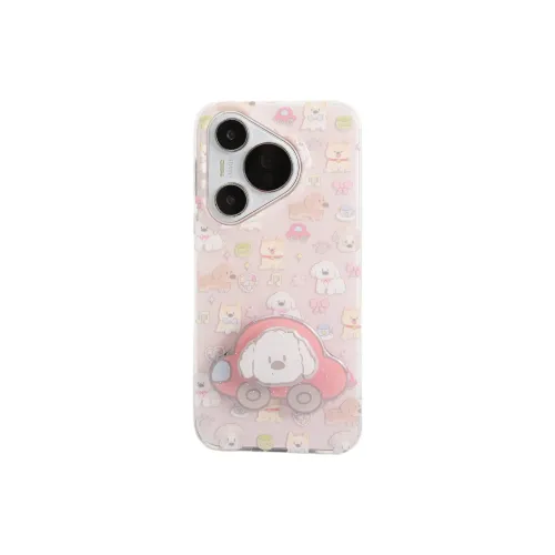 Wei Xin Acrylic Material Car Floral Puppy Stand Phone Cases Compatibility Huawei Mate 70/60/50 Pro/Pura 70/70 Pro+