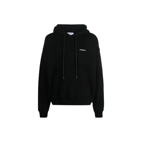 OFF WHITE Scratch Arrow Printed Drawstring Hoodie