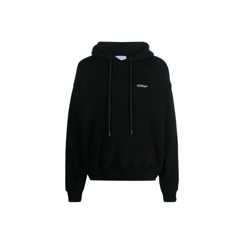 OFF WHITE Scratch Arrow Printed Drawstring Hoodie-0