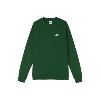 Nike NSW Club Men's Logo Embroidered Pullover Sweatshirt Green