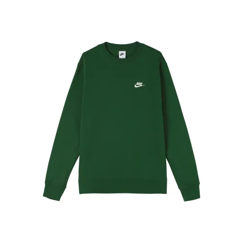 Nike NSW Club Men's Logo Embroidered Pullover Sweatshirt Green