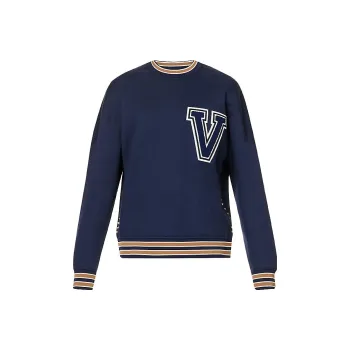 Valentino Logo Flocked Crewneck Sweatshirt
