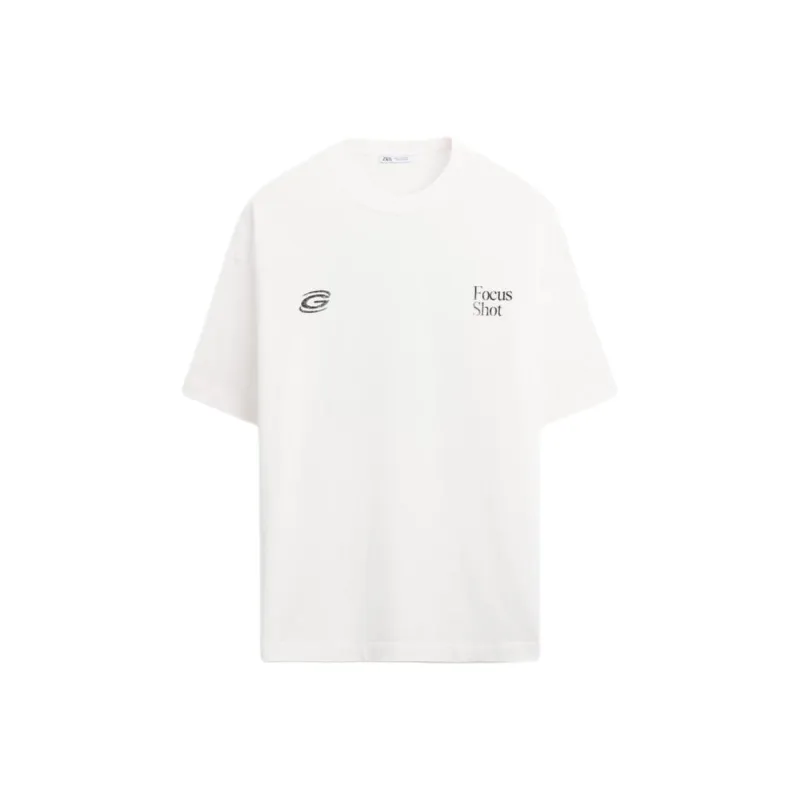 ZARA T Shirt Men's Frosted White-0