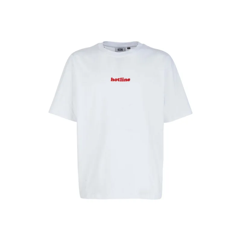 GCDS Hotline Embroidered Oversized T Shirt-0