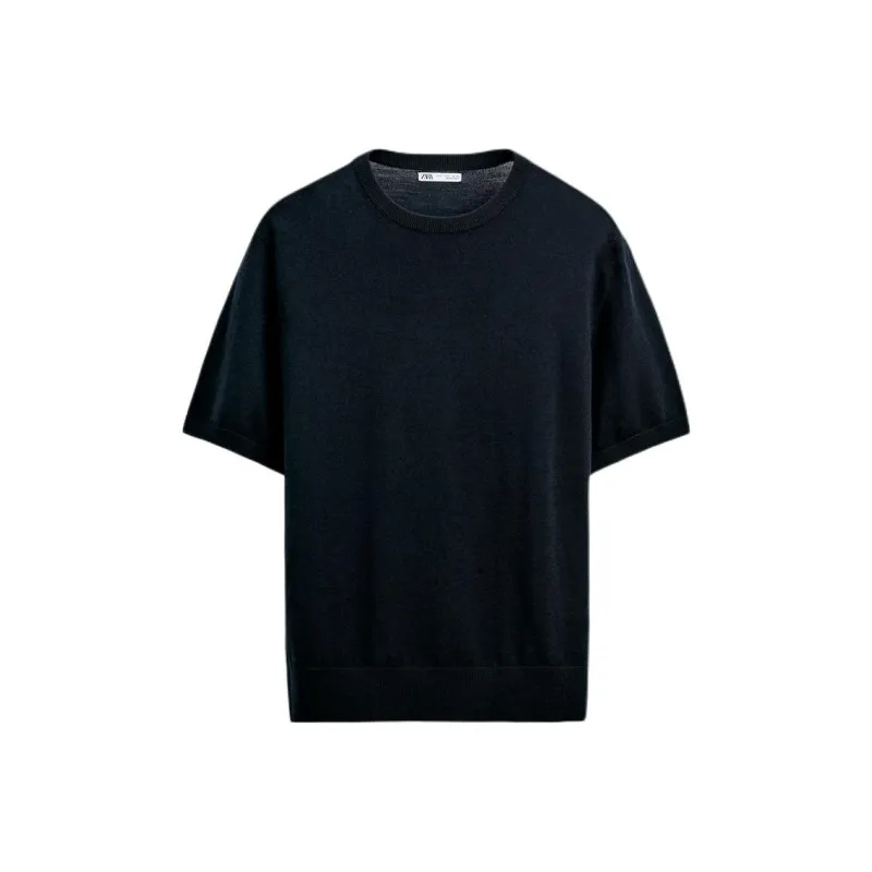ZARA T Shirts Men Sea Blue-0
