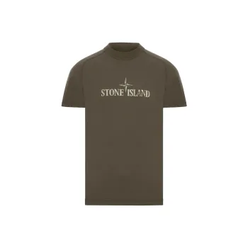 STONE ISLAND Logo Printed Crewneck T Shirt