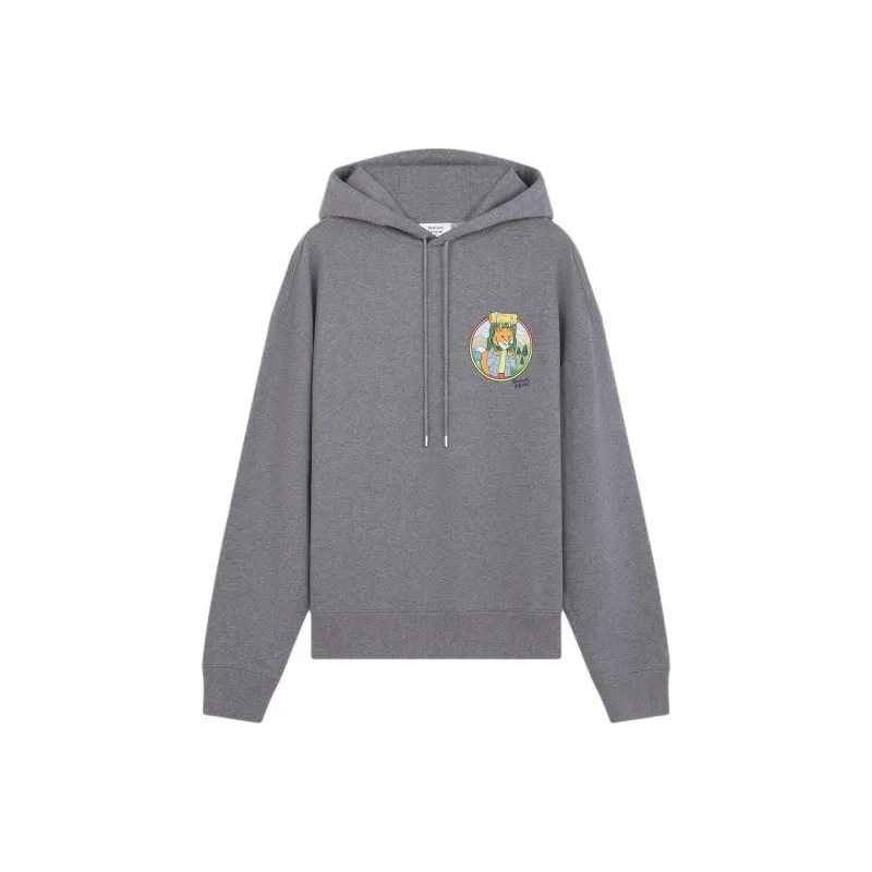 Maison Kitsune Rambling Fox Printed Drawstring Hoodie-0